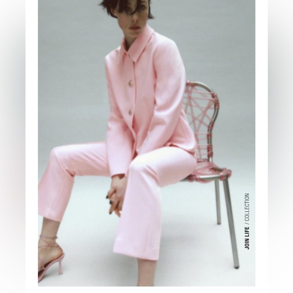 ZARA NWT MINI FLARE PANTS AND METAL BUTTON JACKET - Picture 3 of 11